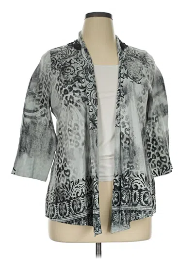 Pre-owned Christopher & Banks Cardigan Sweater In Silver