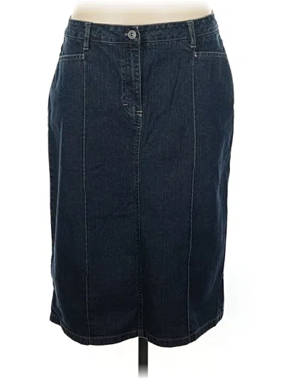 Pre-owned Christopher & Banks Denim Skirt In Blue