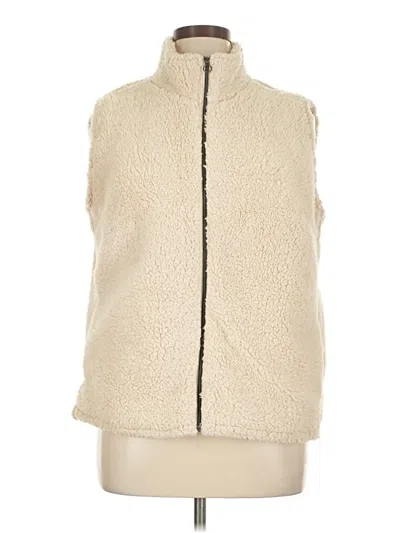Pre-owned Christopher & Banks Faux Fur Vest In White