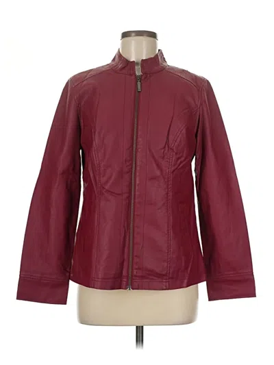 Pre-owned Christopher & Banks Jacket In Burgundy