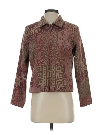 Pre-owned Christopher & Banks Jacket In Burgundy