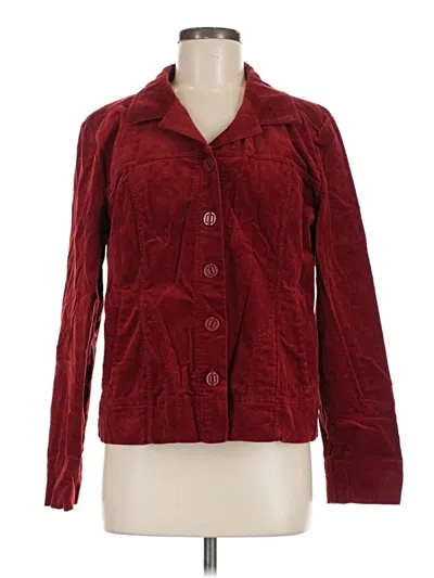 Pre-owned Christopher & Banks Jacket In Burgundy