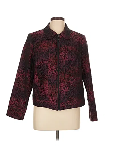 Pre-owned Christopher & Banks Jacket In Burgundy