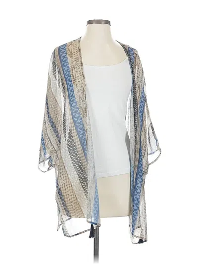 Pre-owned Christopher & Banks Kimono In Blue