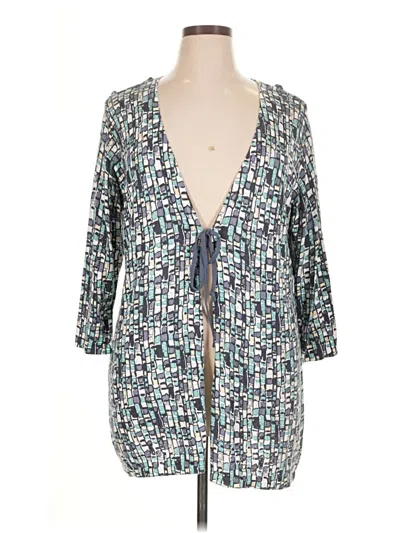 Pre-owned Christopher & Banks Kimono In Blue
