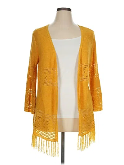 Pre-owned Christopher & Banks Kimono In Yellow