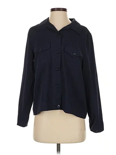 Pre-owned Christopher & Banks Long Sleeve Blouse In Black