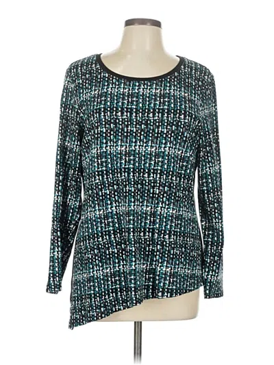 Pre-owned Christopher & Banks Long Sleeve Blouse In Blue