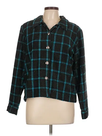 Pre-owned Christopher & Banks Long Sleeve Blouse In Blue