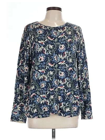 Pre-owned Christopher & Banks Long Sleeve Blouse In Blue