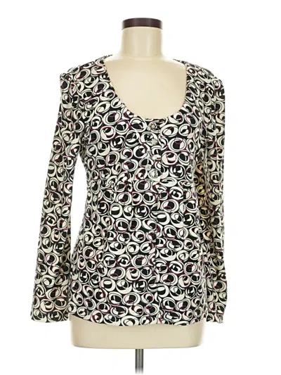 Pre-owned Christopher & Banks Long Sleeve Blouse In Ivory
