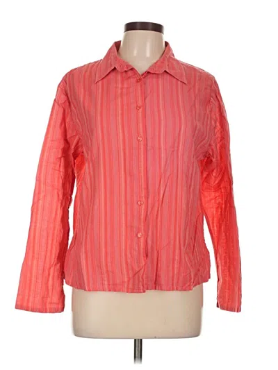 Pre-owned Christopher & Banks Long Sleeve Blouse In Orange
