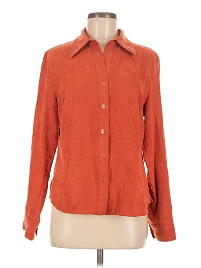 Pre-owned Christopher & Banks Long Sleeve Blouse In Orange