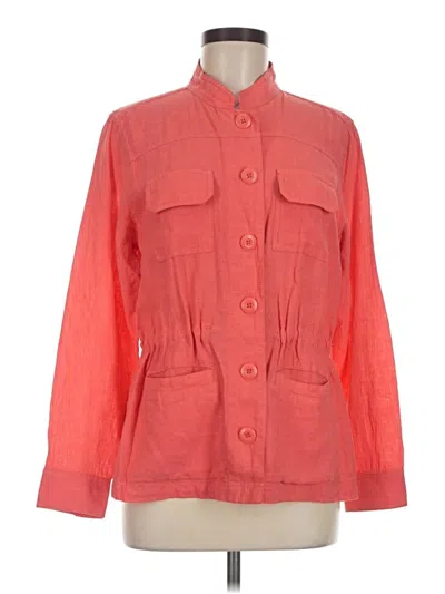 Pre-owned Christopher & Banks Long Sleeve Blouse In Orange