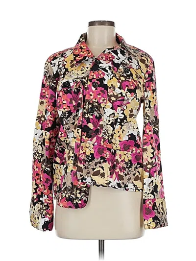 Pre-owned Christopher & Banks Long Sleeve Blouse In Pink