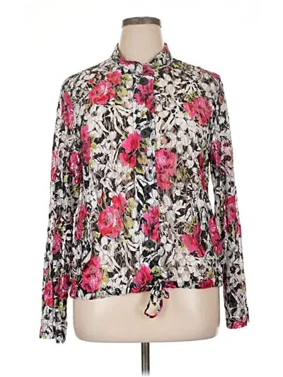 Pre-owned Christopher & Banks Long Sleeve Blouse In Pink