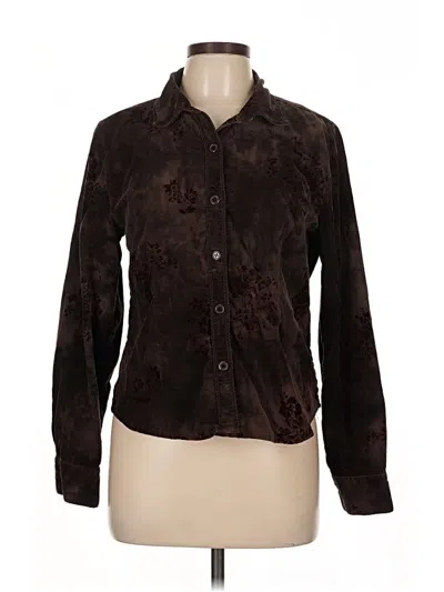 Pre-owned Christopher & Banks Long Sleeve Button Down Shirt In Brown