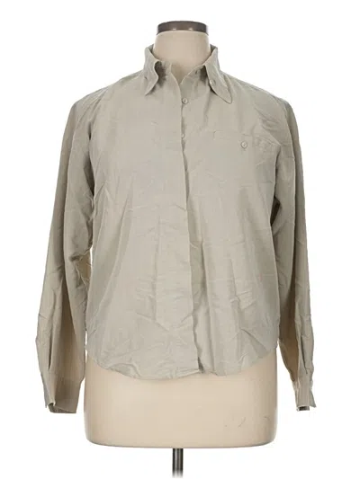 Pre-owned Christopher & Banks Long Sleeve Button Down Shirt In Gray