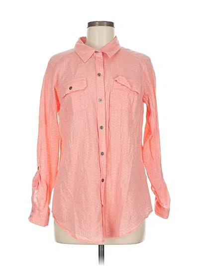 Pre-owned Christopher & Banks Long Sleeve Button Down Shirt In Orange