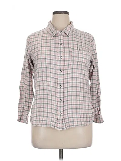 Pre-owned Christopher & Banks Long Sleeve Button Down Shirt In Pink
