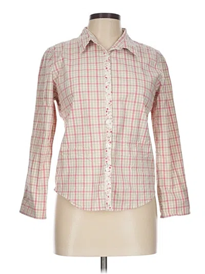 Pre-owned Christopher & Banks Long Sleeve Button Down Shirt In Pink