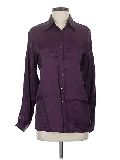 Pre-owned Christopher & Banks Long Sleeve Button Down Shirt In Purple