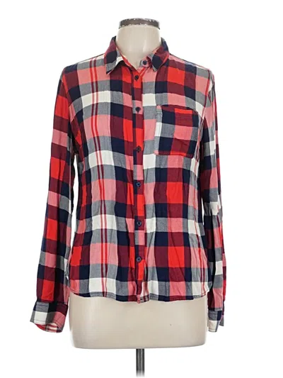 Pre-owned Christopher & Banks Long Sleeve Button Down Shirt In Red