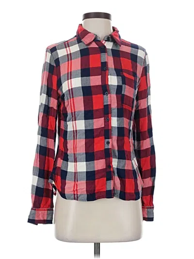 Pre-owned Christopher & Banks Long Sleeve Button Down Shirt In Red