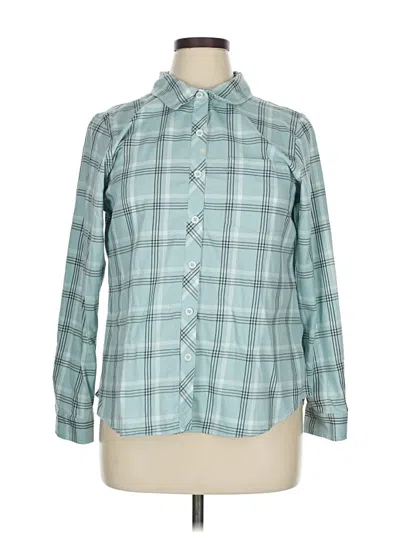 Pre-owned Christopher & Banks Long Sleeve Button Down Shirt In Teal