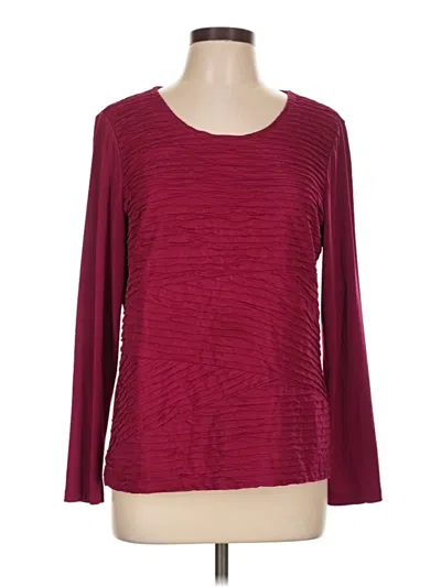 Pre-owned Christopher & Banks Long Sleeve Top Burgundy Boatneck Tops
