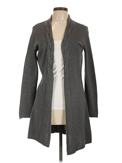 Pre-owned Christopher & Banks Long Sleeve Top Gray Plunge Neckline Tops
