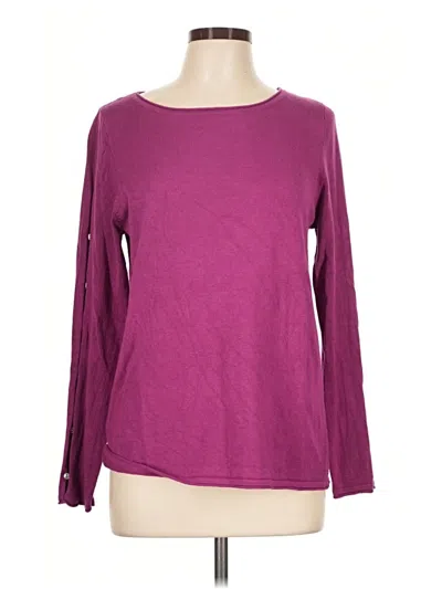Pre-owned Christopher & Banks Long Sleeve Top Purple Boatneck Tops