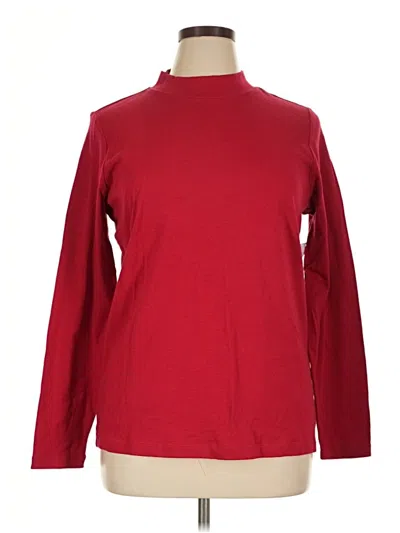 Christopher & Banks Long Sleeve Top Red Turtleneck Tops