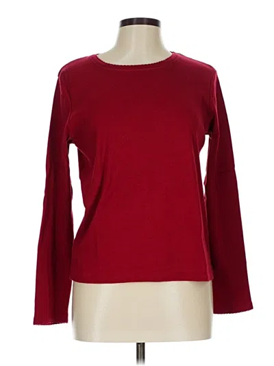 Pre-owned Christopher & Banks Long Sleeve T-shirt In Burgundy