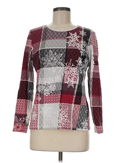 Pre-owned Christopher & Banks Long Sleeve T-shirt In Burgundy