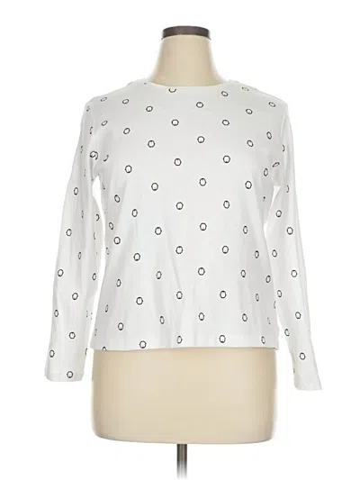 Pre-owned Christopher & Banks Long Sleeve T-shirt In White