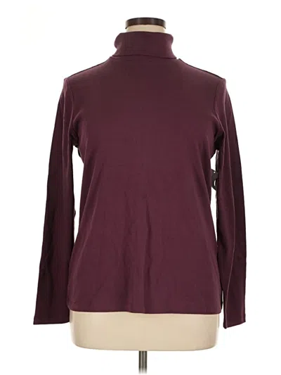 Pre-owned Christopher & Banks Long Sleeve Turtleneck In Burgundy