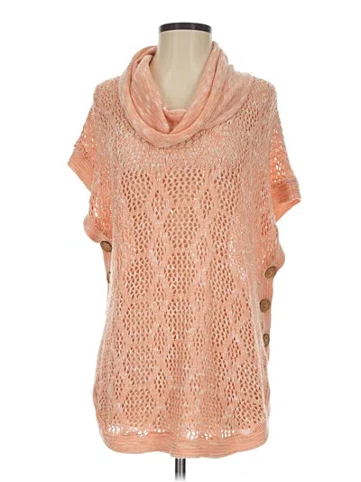 Pre-owned Christopher & Banks Poncho In Orange