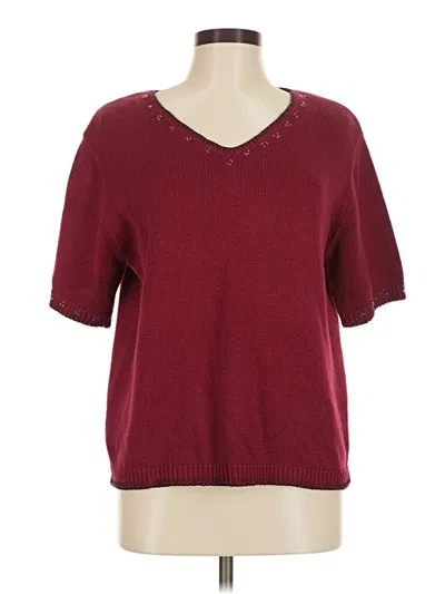Pre-owned Christopher & Banks Pullover Sweater In Burgundy
