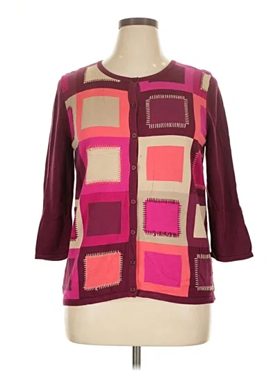 Pre-owned Christopher & Banks Pullover Sweater In Burgundy