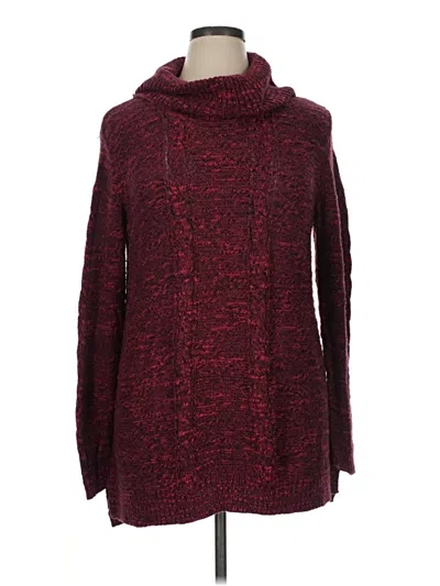 Pre-owned Christopher & Banks Pullover Sweater In Burgundy