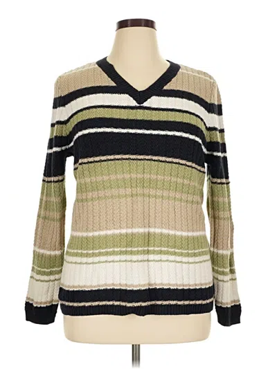 Pre-owned Christopher & Banks Pullover Sweater In Green