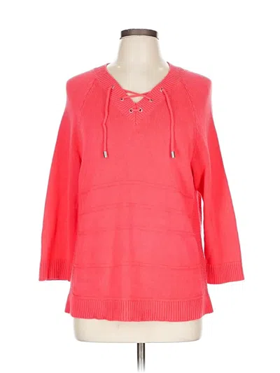 Pre-owned Christopher & Banks Pullover Sweater In Pink