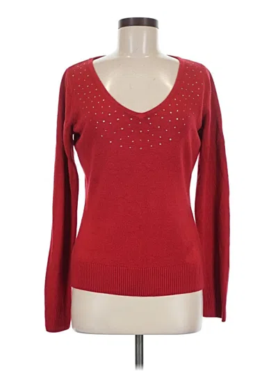 Pre-owned Christopher & Banks Pullover Sweater In Red