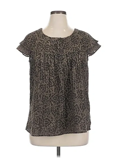 Pre-owned Christopher & Banks Short Sleeve Blouse In Gray