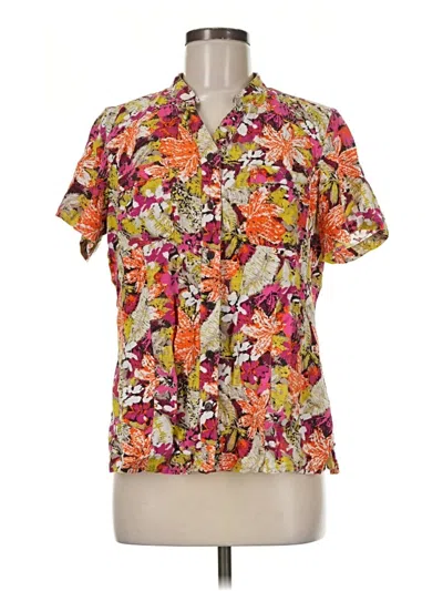 Pre-owned Christopher & Banks Short Sleeve Blouse In Orange