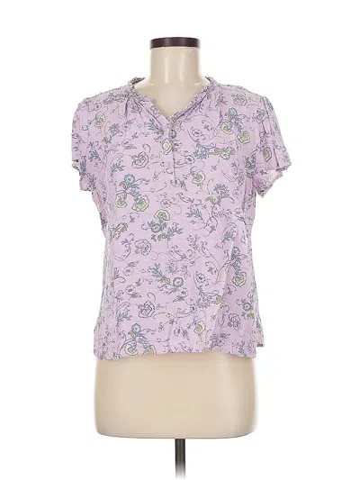 Pre-owned Christopher & Banks Short Sleeve Blouse In Pink