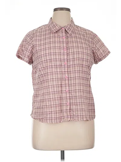 Pre-owned Christopher & Banks Short Sleeve Blouse In Pink