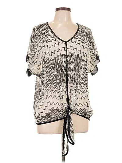 Pre-owned Christopher & Banks Short Sleeve Blouse In Silver