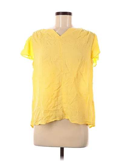 Pre-owned Christopher & Banks Short Sleeve Blouse In Yellow